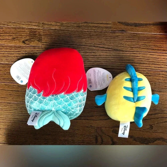 Original Squishmallows x Disney: The Little Mermaid - 8” Ariel and 5” Flounder - Picture 5 of 11
